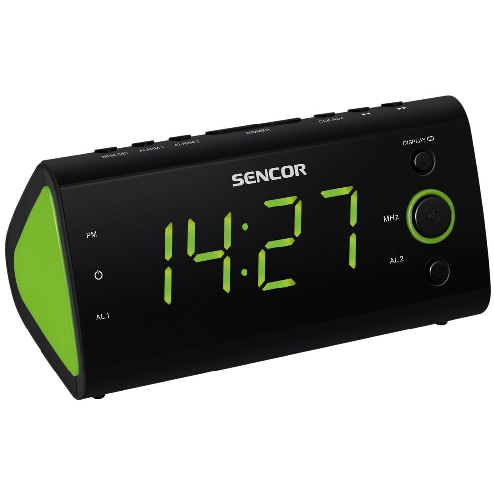 SENCOR SRC 170GN, Radiowecker (PLL-FM-Tuner, 3 cm (1,2 Zoll) LED-Display) grün