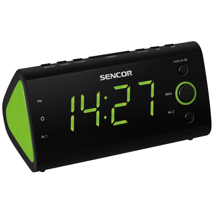SENCOR SRC 170GN, Radiowecker (PLL-FM-Tuner, 3 cm (1,2 Zoll) LED-Display) grün