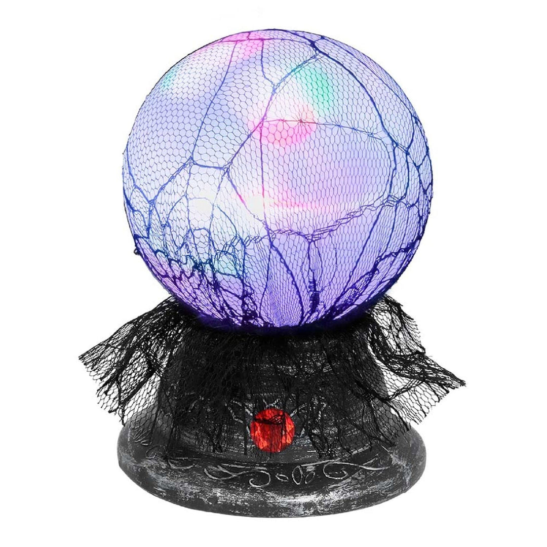 MIMIKRY Magische Kristallkugel 19 cm mit Fuss Licht- und Sound-Effekte Wahrsagerin Zauberer Zigeuner