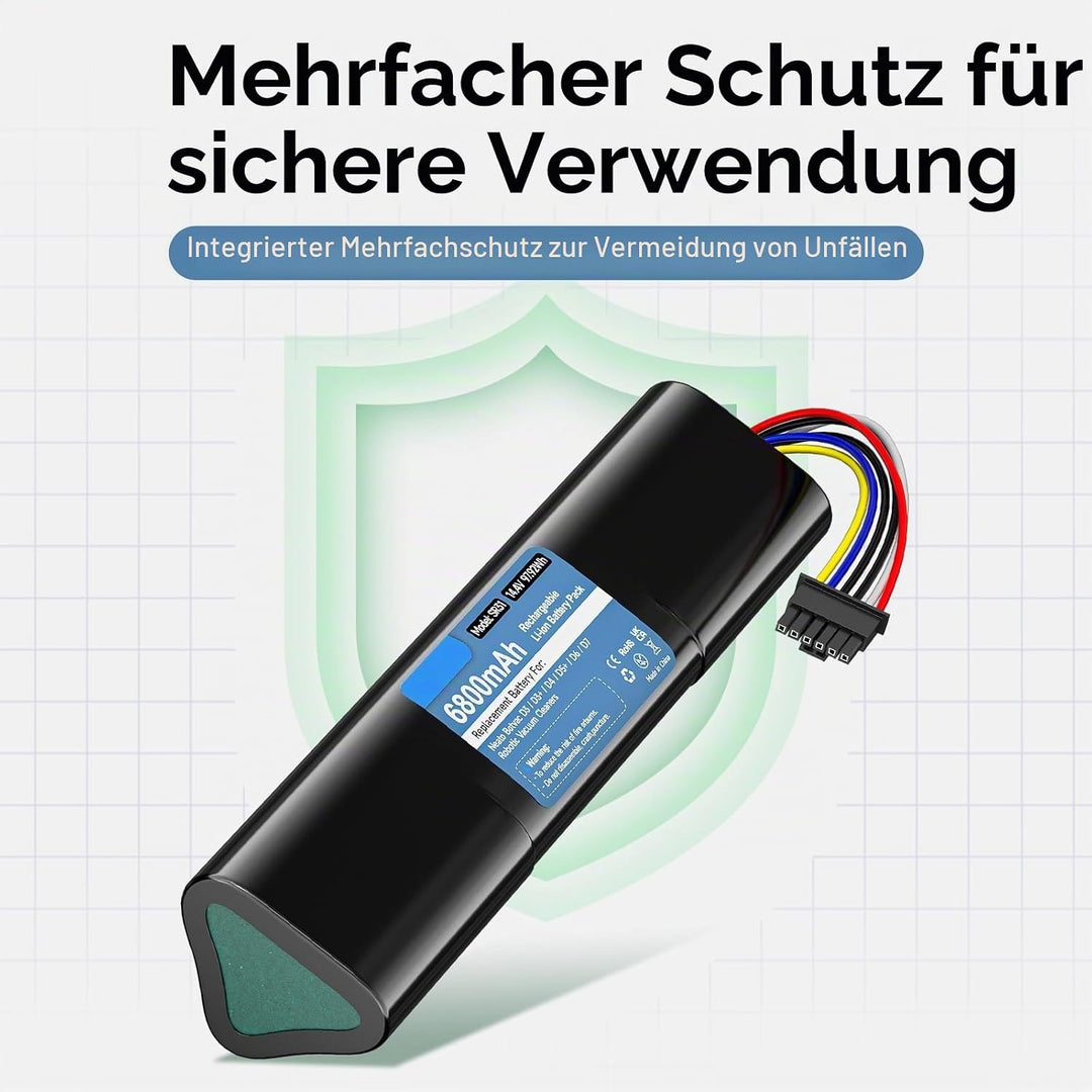 CITYORK 14,4V 6800mAh Akku für Neato Botvac D3 D3+ D5 D5+ D6 D7 Connected Vacuum Batterie
