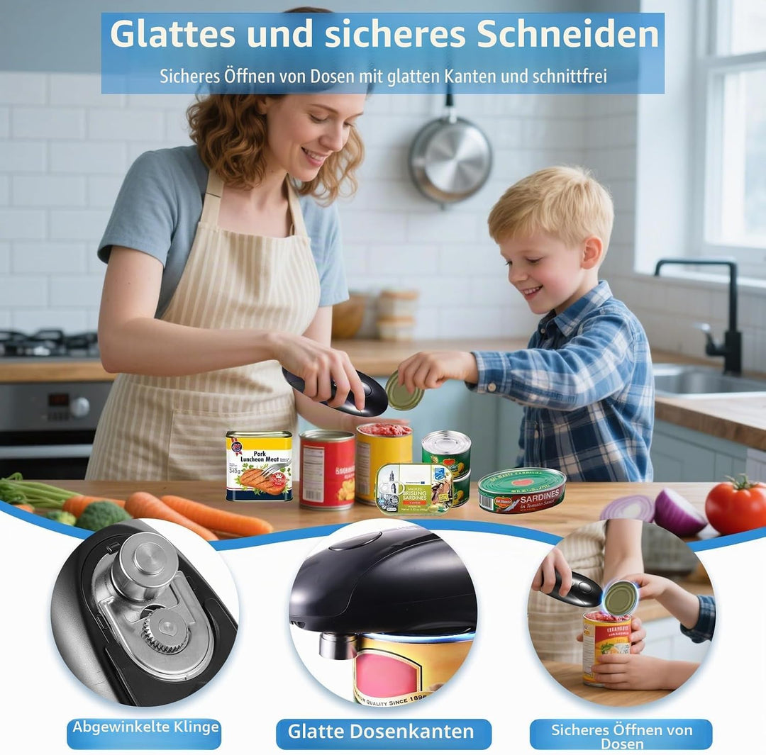 Elektrischer Dosenöffner für Senioren,Aufladbarer Elektrische Dosenöffner mit Einem Tastendruck,Glat