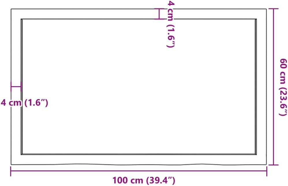 vidaXL Tischplatte Hellbraun 100x60x6 cm Massivholz Eiche Behandelt Hellbraun 100 x 60 x 6 cm, Hellb