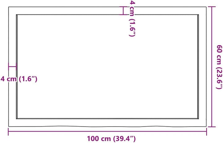 vidaXL Tischplatte Hellbraun 100x60x6 cm Massivholz Eiche Behandelt Hellbraun 100 x 60 x 6 cm, Hellb
