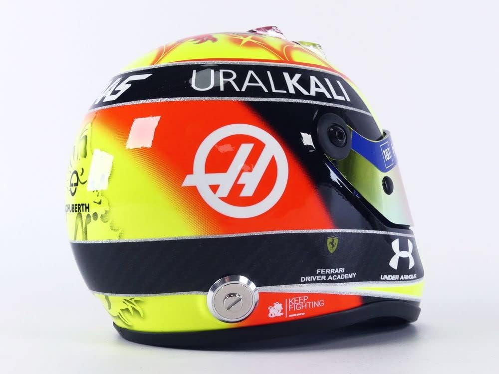 Mini Helmet MKS-MH-2-2021-R Miniaturauto aus der Sammlung, Gelb/Schwarz