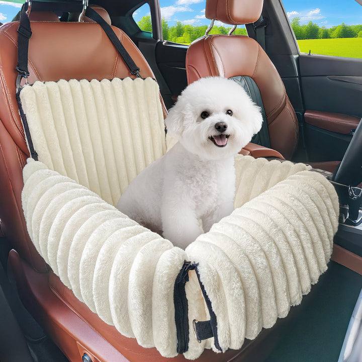 MIXJOY Hunde Autositz für kleine bis mittlere Hunde, Waschbarer Ansteckbare Leine verdickter Memory-