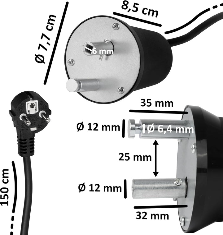 BBQ-Toro Universal Grillmotor für Grillspiess | 220-240V | Belastbar bis 10 kg | Drehmotor für Rotis