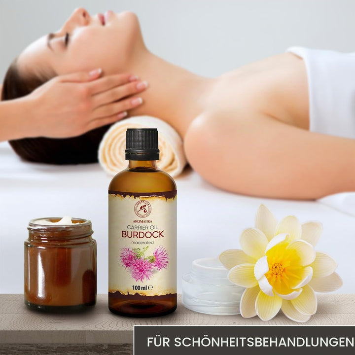 Klettenwurzel Öl 100ml - Rein Klettenwurzelöl - Arctium Lappa Wurzel - Klettenöl - Bestes Kuröl und