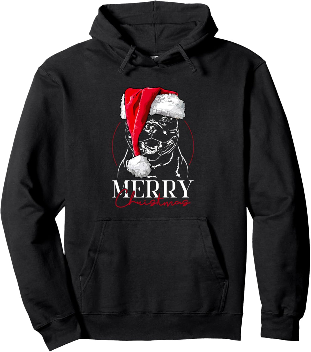 Staffordshire Bullterrier Merry Christmas Weihnachten Hunde Pullover Hoodie