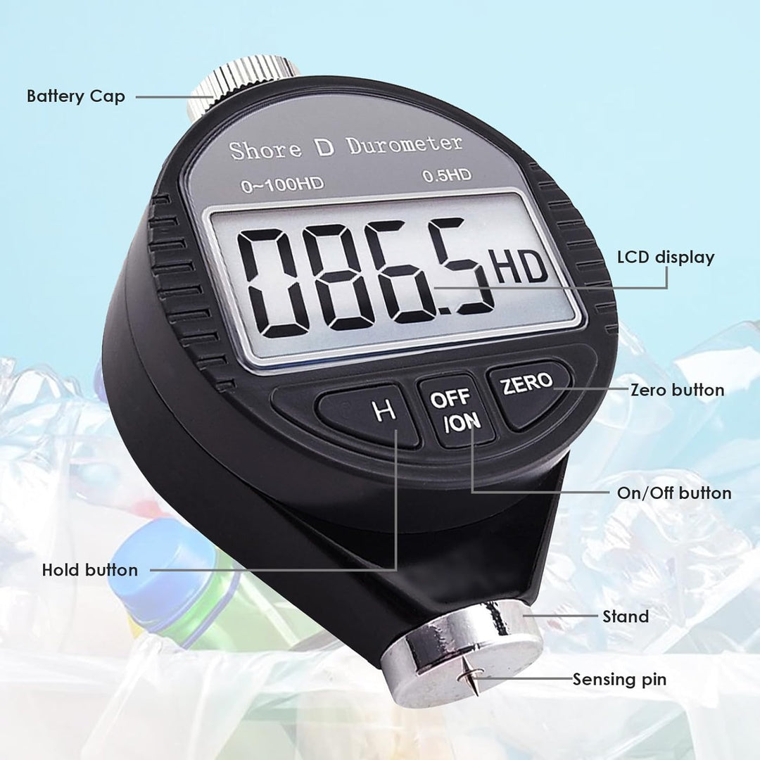 Digital-Shore-D-Meter 0 bis 100 Hd Durometer Harte Härte Gummi und Kunststoffe wie Thermokunststoffe