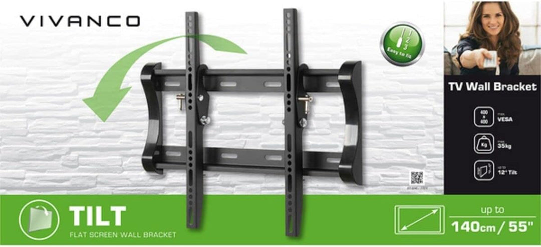 Vivanco 37974 55 Zoll schwarz Wandhalterung für Flachbildschirme (TV, 35 kg, 139,7 cm (55 Zoll), 200