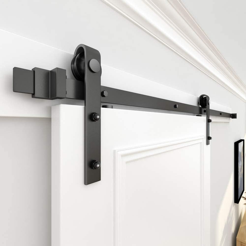 WINSOON Schiebetür Komplettset für Zimmertür Holz: 6FT/183CM Schiebetür Schiene Set für Einzeltür -