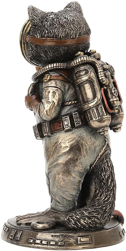 Veronese Design Skulptur Waschbär Frogman Cadet Steampunk Kunstharz handbemalt Tier Sammlerfiguren M