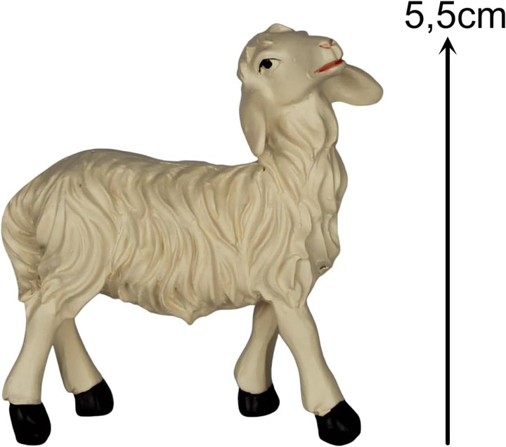 ZICOM Krippenzubehör Tiere Schafset ca. 5cm 6-TLG. Polyresin