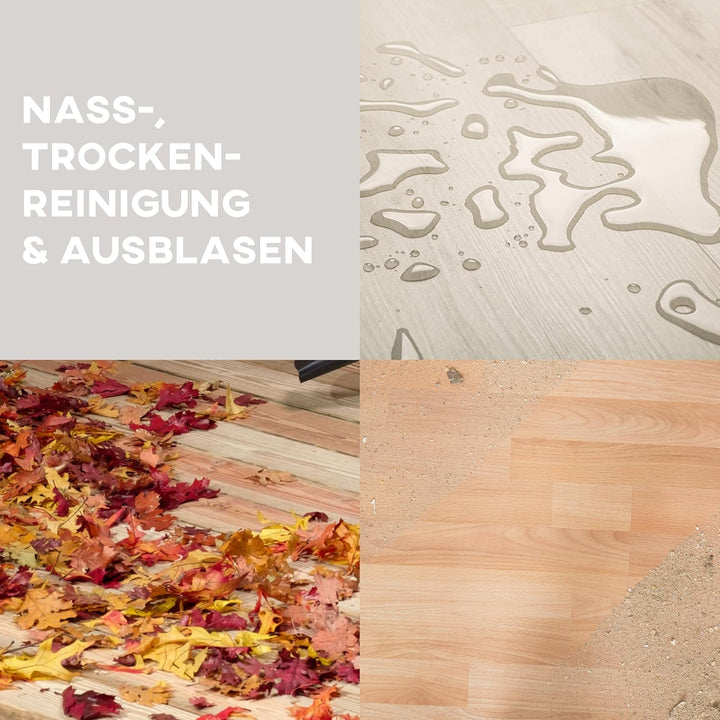 HOMCOM 3-in-1 Nass-Trockensauger 1200 W Staubsauger mit 20L Edelstahlbehälter Ø32mm Schlauchsystem B