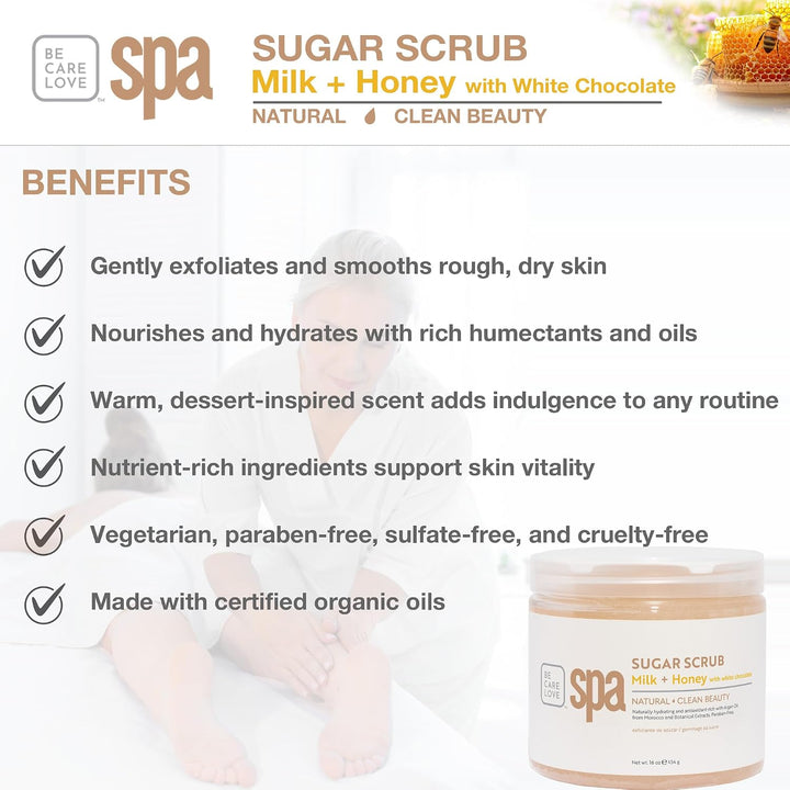 Bio Creative Lab Spa Sugar Scrub, Milk Honey and White Chocolate, 470 ml