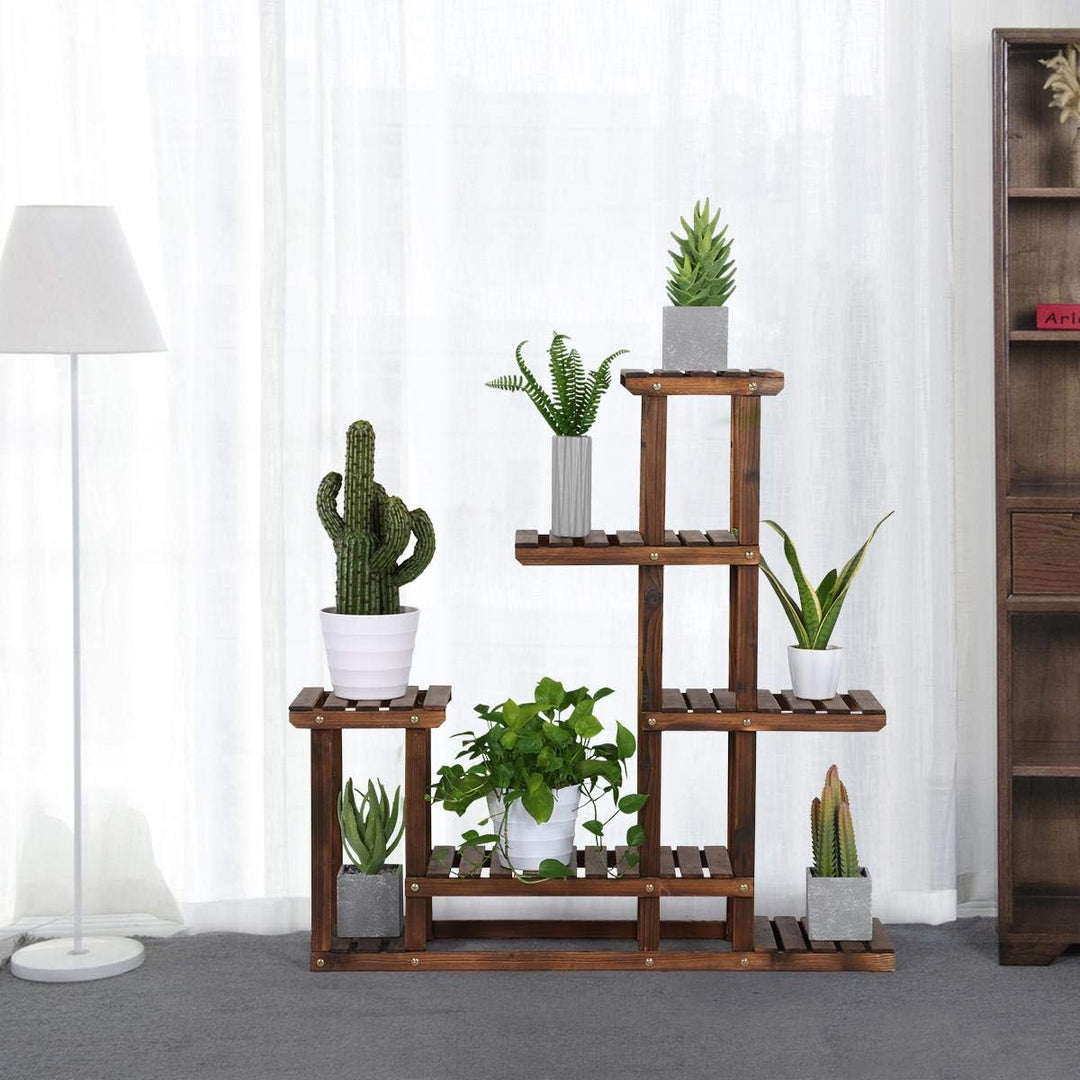 Yaheetech 2X Pflanzenregal Holz Blumenregal 5 Ebenen Blumentreppe Holzregal Blumenbank Balkon Garten