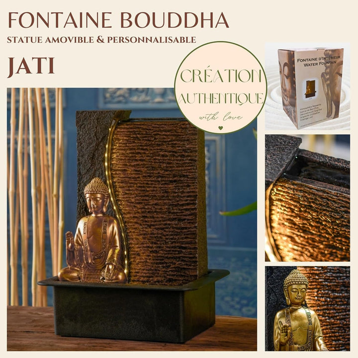 Zen Light – Zimmerbrunnen Buddha Jati – originelle Geschenkidee – Objekt Feng Shui und Wohlbefinden