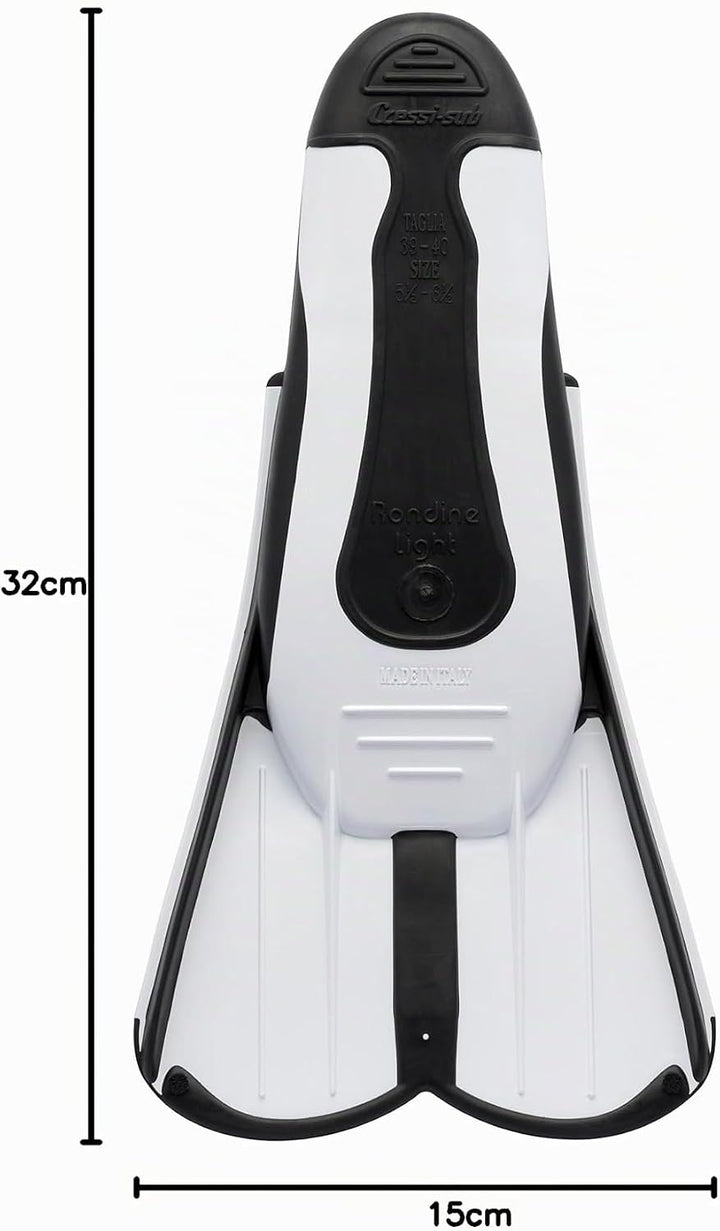Cressi Light Fins-Kurze Flossen Zum Schnorcheln Schwimmen, Wassertraining, Verfügbar für 33/34 Weiss
