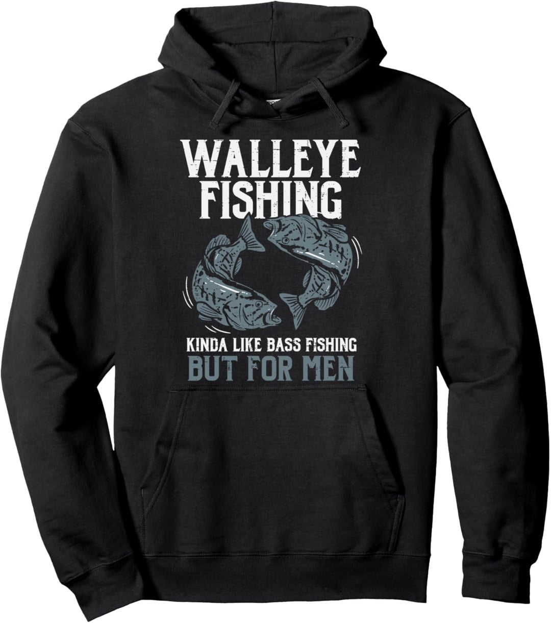 Walleye Fishing Men Funny Freshwater Fish Angling Angler Dad Pullover Hoodie
