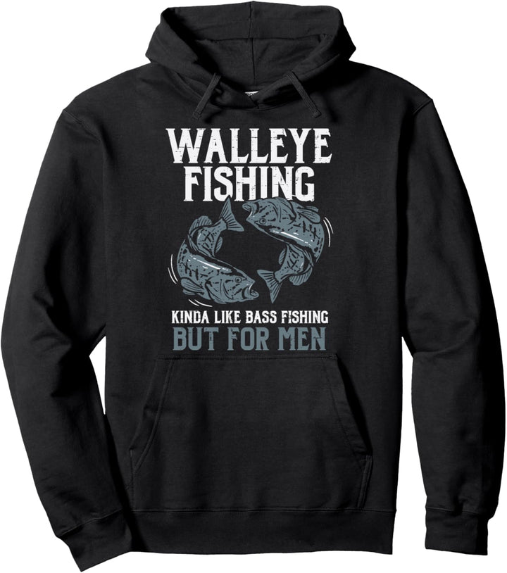 Walleye Fishing Men Funny Freshwater Fish Angling Angler Dad Pullover Hoodie