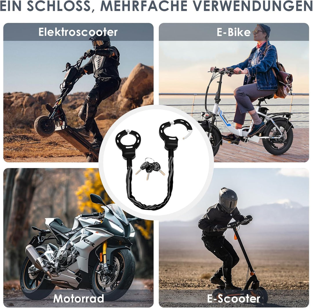 E Scooter Schloss, Schloss für E Scooter mit Silikonschutz Gegen Kratzer, Diebstahlschutz Handschell