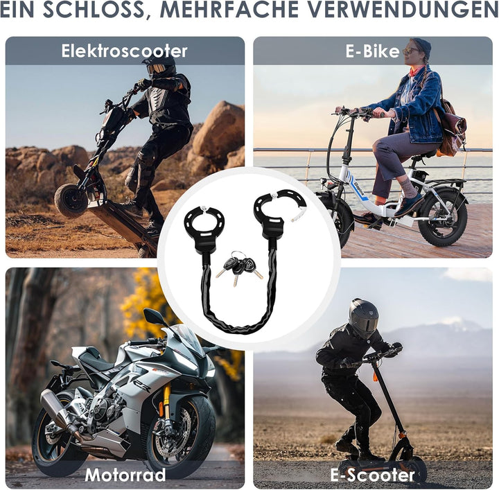 E Scooter Schloss, Schloss für E Scooter mit Silikonschutz Gegen Kratzer, Diebstahlschutz Handschell