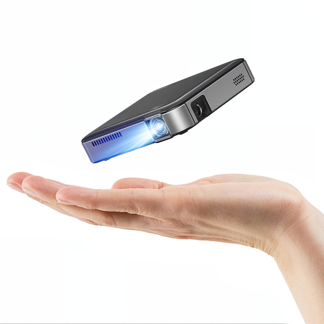 YOTON Y200 DLP Kurzdistanz Beamer mit Eingebautem Akku, Tragbarer Projektorz, Staubdicht Beamer Hand