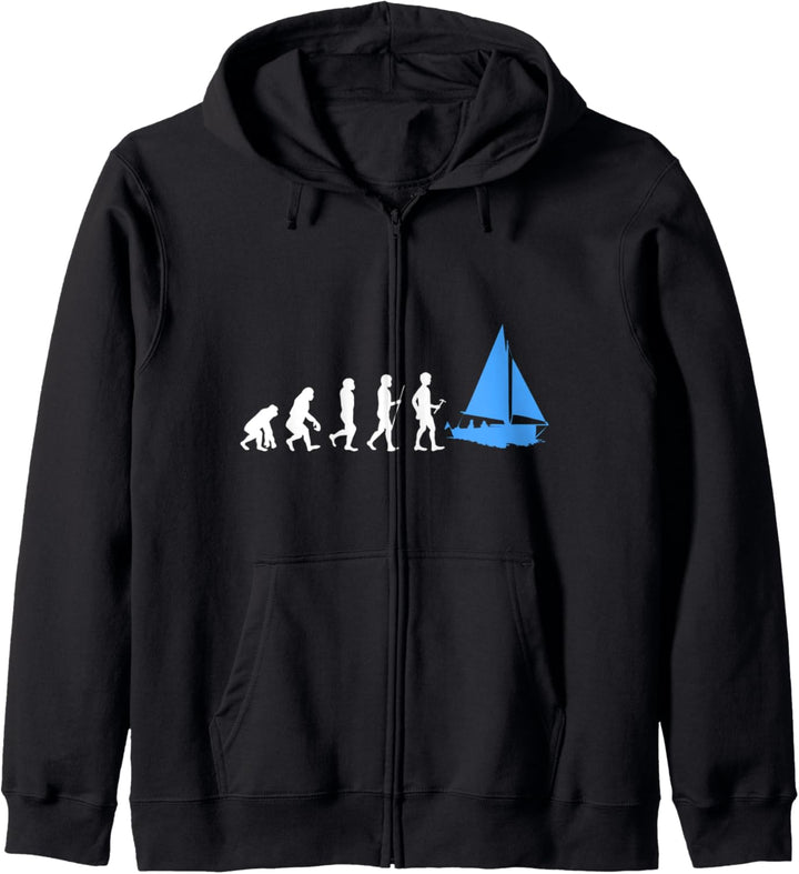 Evolution Segler Segelboot Skipper Geschenk für Segler Kapuzenjacke
