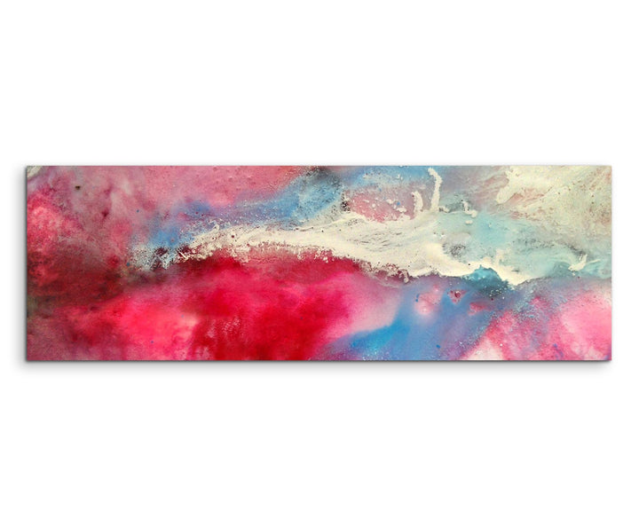Sinus Art Wandbild 150x50cm Handgemaltes buntes Aquarell auf Leinwand für Wohnzimmer, Büro, Schlafzi