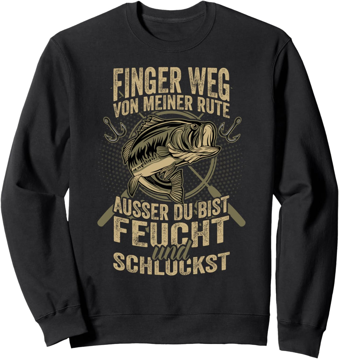 Angler Geschenke für Männer Finger Weg angeln Angel Rute Sweatshirt