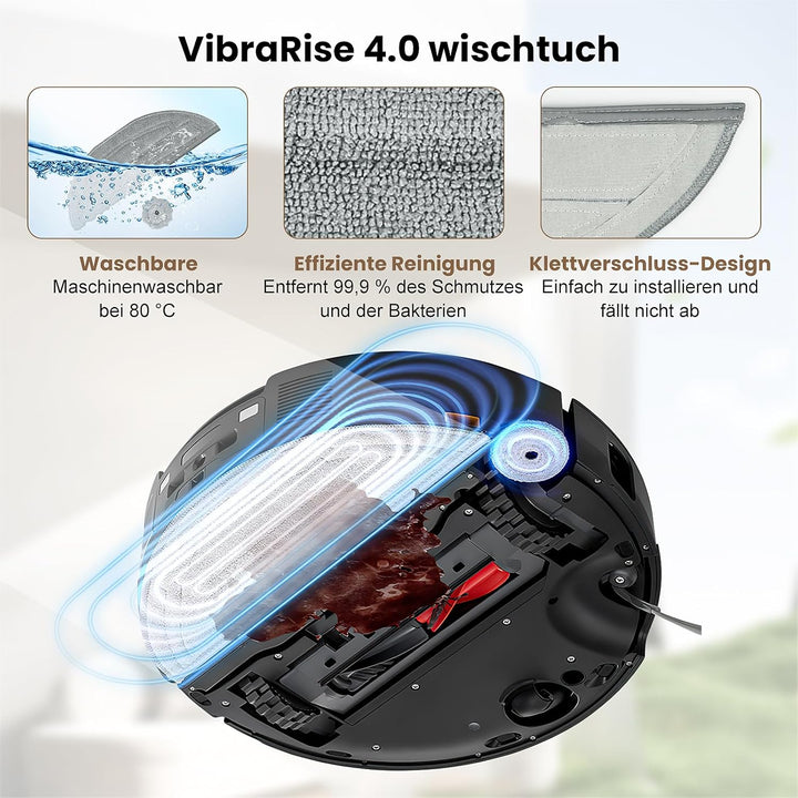 26 Stück Zubehör für Roborock Saros 10 Saugroboter, 2 Hauptbürste 6 Staubbeutel 4 Wischtücher 4 Seit
