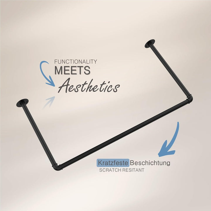 Kleiderstange Garderobe Industrie Design für Decke | Breite 60 cm x Höhe 60 cm | Deckenmontage | Gar