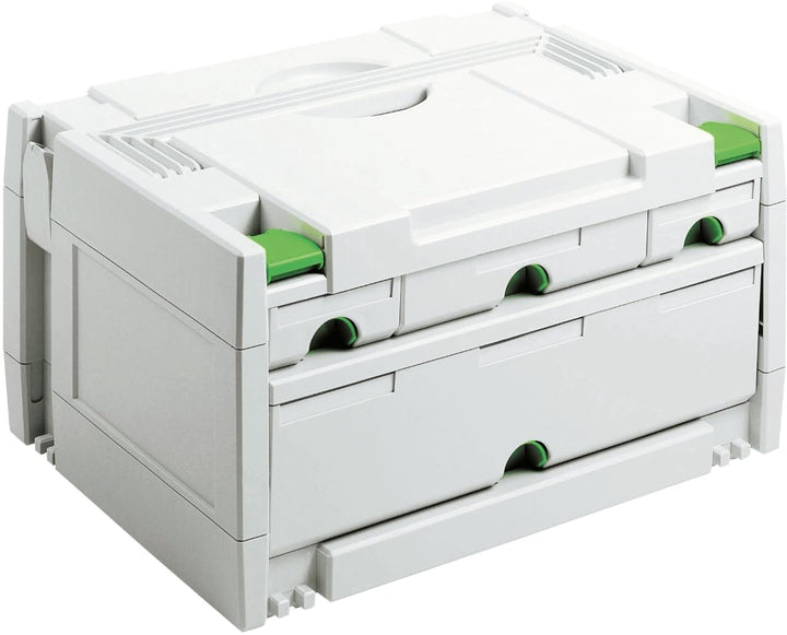Festool SORTAINER SYS 3-SORT/4 (mit Schubladen, Trennstege pro Schublade, Etikettenhalter, Beschrift