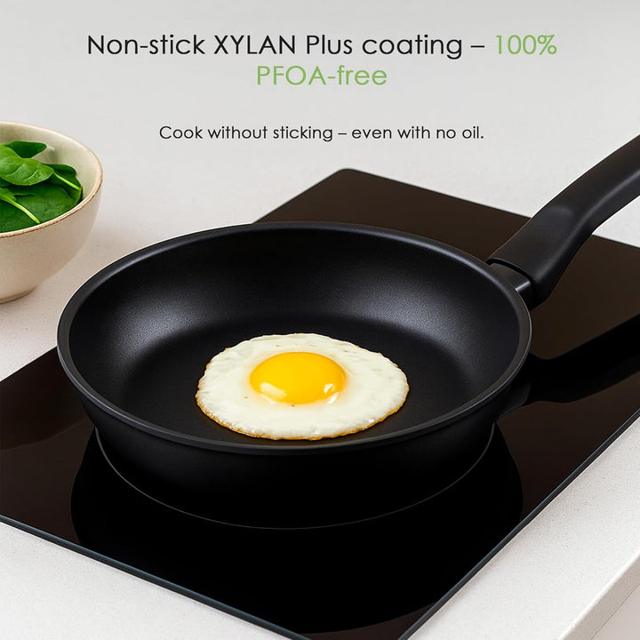 WECOOK! Ecogreen Pfannen-Set, antihaftbeschichtet, 3-teilig, 20/24 / 28 cm, aus gepresstem Aluminium
