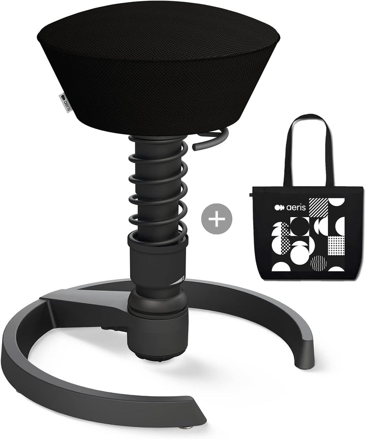 aeris Swopper Air mit Baumwolltasche, Ergonomischer Hocker, Bürohocker höhenverstellbar, Vielseitige