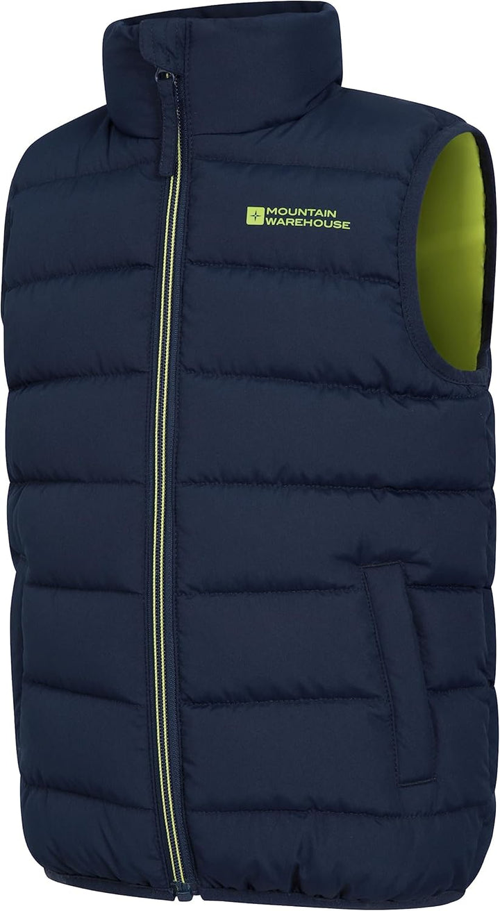 Mountain Warehouse Gepolsterte Kinder-Weste von Rocko - wasserabweisend, Mikrofaserweste, 2 Vorderta