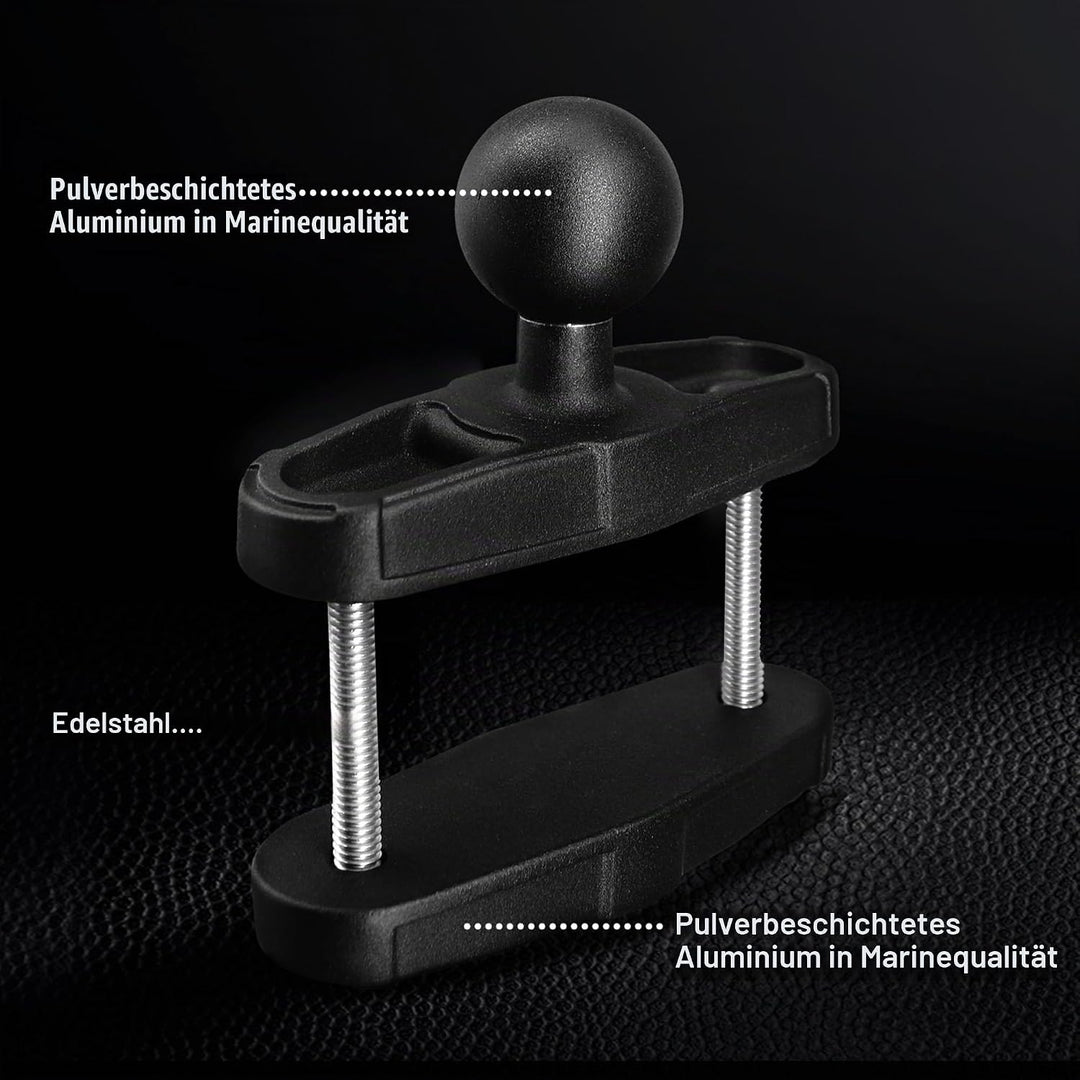 Aluminium 1,5 Zoll Kugelklemme für Vierkantschienen bis 5,3 cm Durchmesser, kompatibel mit RAM Mount