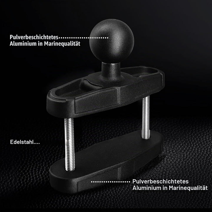 Aluminium 1,5 Zoll Kugelklemme für Vierkantschienen bis 5,3 cm Durchmesser, kompatibel mit RAM Mount