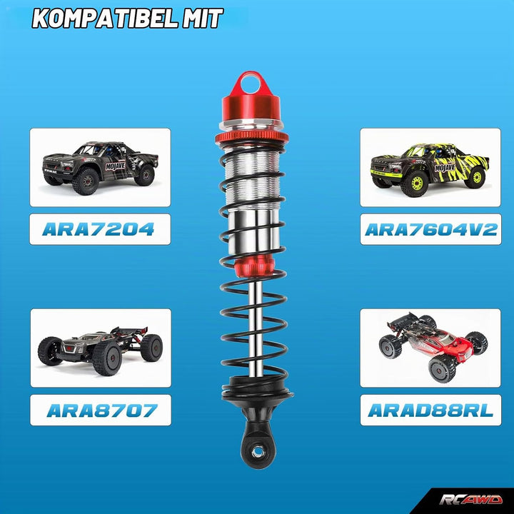 RCAWD ARRMA Shock Set rc Stossdämpfer vorne hinten für Arrma 1/7 1/8 Mojave EXB Outcast Notorious Ty