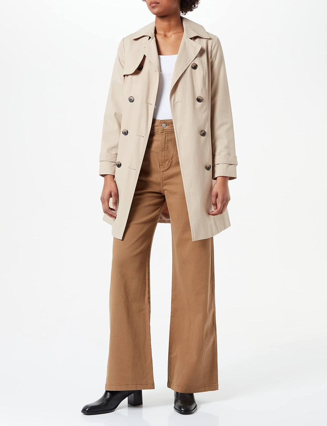s.Oliver Damen Hose lang Suri Wide Leg 42W / 32L Brown Stretched D, 42W / 32L Brown Stretched D