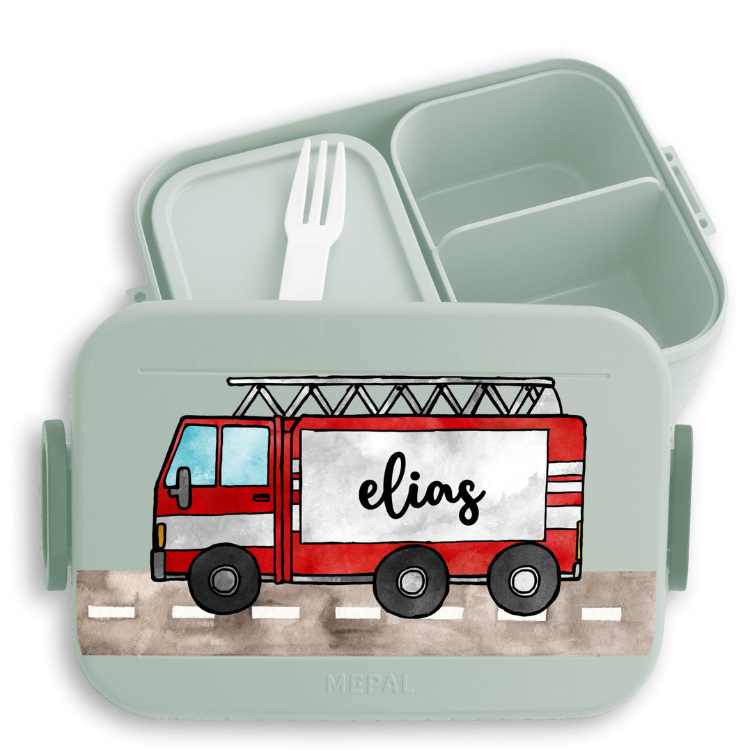 Kinder Bento Box Midi für Mepal Bentobox - Brotbox Feuerwehrauto Lunchbox Feuerwehr Vesperdose Feuer