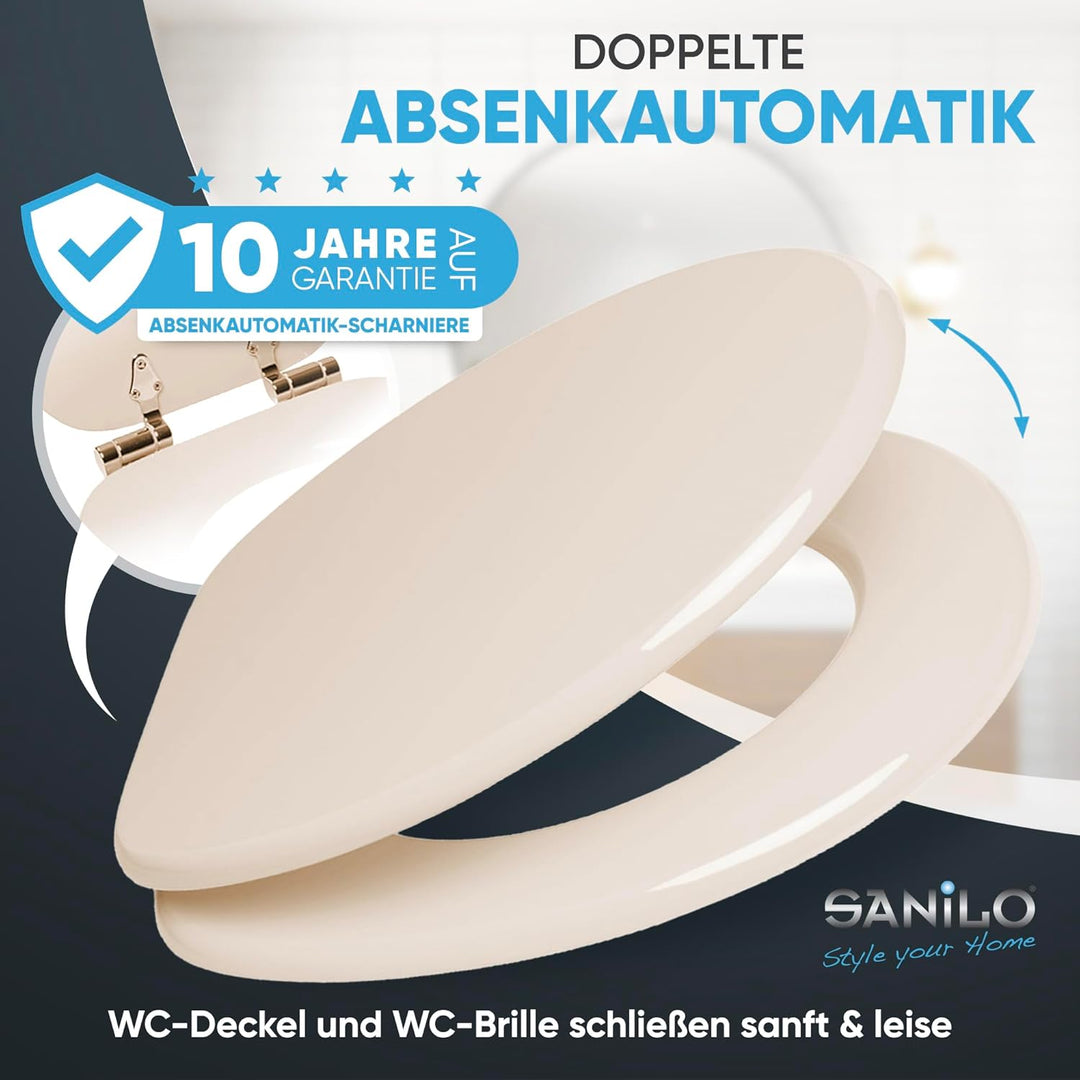 Sanilo WC Sitz mit Absenkautomatik, viele einfarbige Toilettendeckel zur Auswahl, hochwertige und st