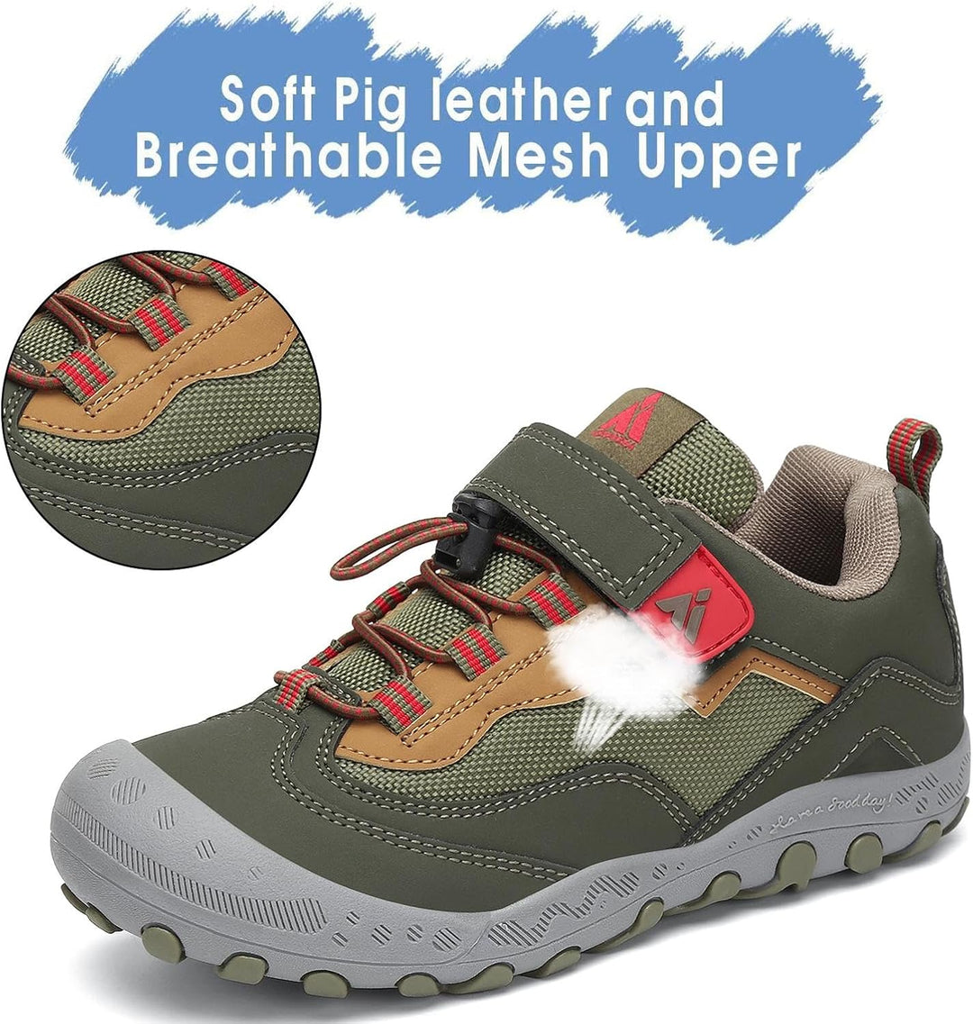 Mishansha Jungen Mädchen Wanderschuhe rutschfest Walkingschuhe Weich Flexibel Stabil Fitnessschuhe F
