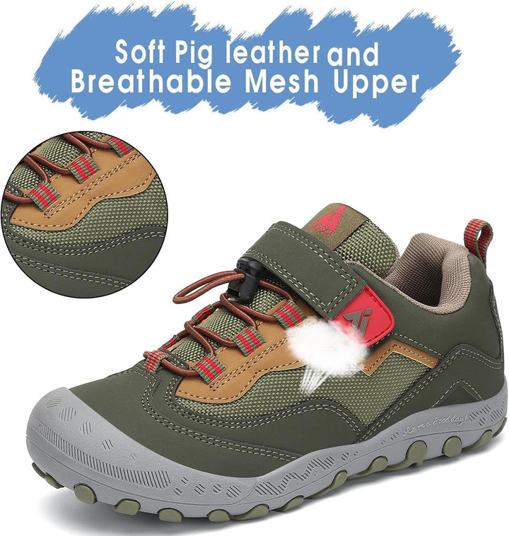 Mishansha Jungen Mädchen Wanderschuhe rutschfest Walkingschuhe Weich Flexibel Stabil Fitnessschuhe F