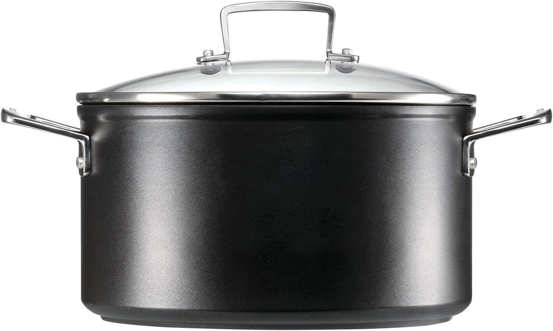Le Creuset Aluminium-Antihaft Fleischtopf mit Glasdeckel, Ø 28 cm, Für alle Herdarten inkl. Induktio