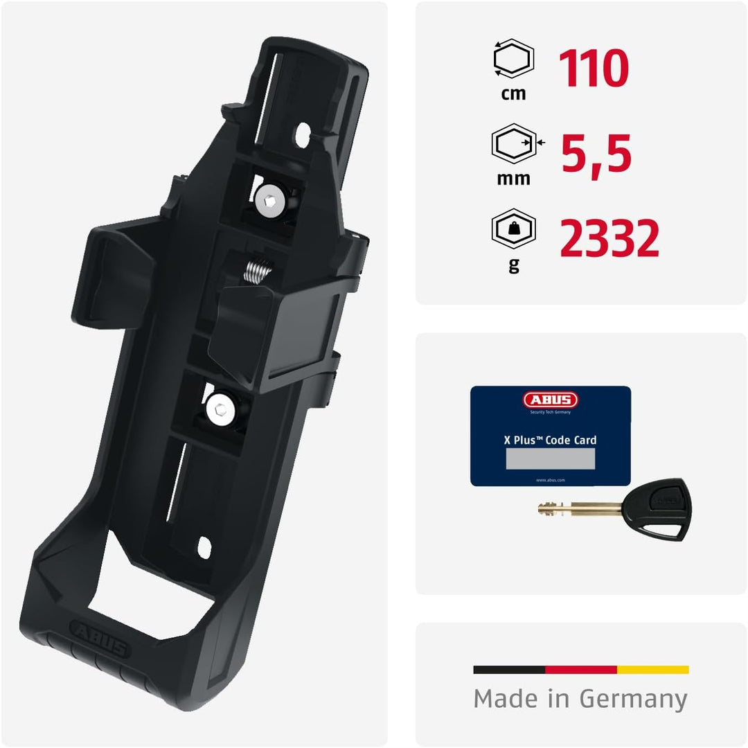 ABUS Faltschloss Bordo Granit XPlus 6500 SH mit Halterung - Fahrradschloss aus gehärtetem Stahl - AB