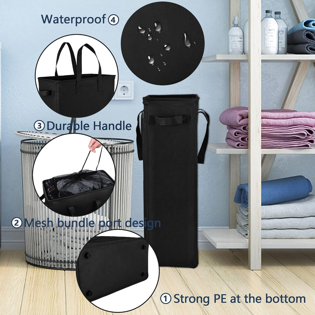 Odonata Slim Laundry Hamper Handles Collapsible Laundry Basket Thin Dirty Clothes Basket Narrow Laun