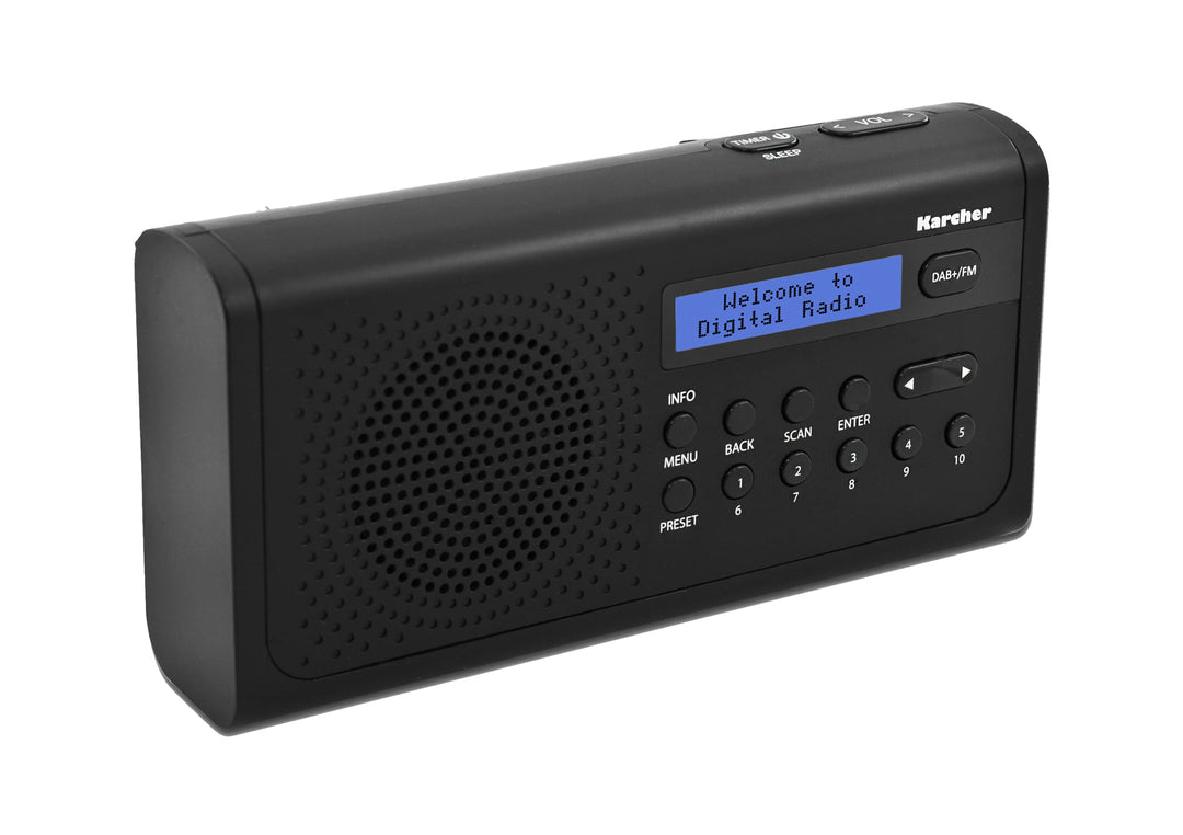 Karcher DAB 2405 - tragbares DAB+ Radio (DAB+/UKW, Küchenradio mit Netz/Akkubetrieb, Lautsprecher, K