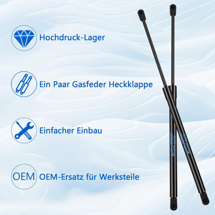 2Pcs Gasfeder Heckklappendämpfer für Nissan Micra III K12 2003-2010 Gasdruckfeder Dämpfer Kofferraum