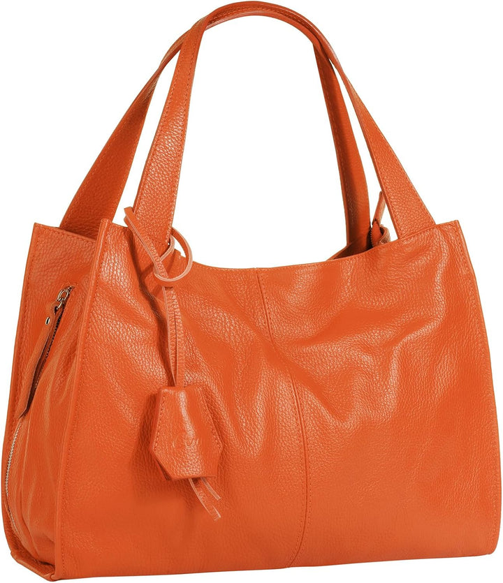 Shopper Echt Leder Damen Made in Italy, Smartphonefach, Ledertasche Damen, Handtasche Echtleder, Umh